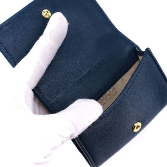 NWT Michael Kors Fulton MK Logo Leather Credit Card Case Navy - Picture 6 of 7